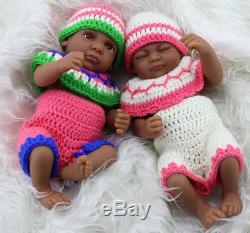 10'' African American Black Reborn Baby Dolls Silicone Ethnic Boy Girl Lifelike