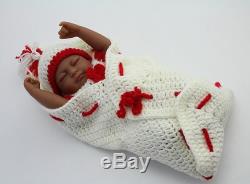 10'' Lifelike Black African American Reborn Baby Girl Doll Vinyl Bebe Preemie