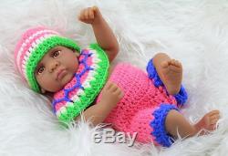 10'' Silicone African American Black Reborn Baby Doll Boy Lifelike Vinyl Ethnic