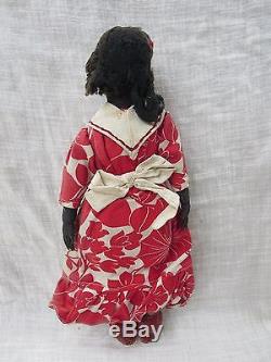 12 Antique Vintage Black Americana African American Cloth Rag Type Doll