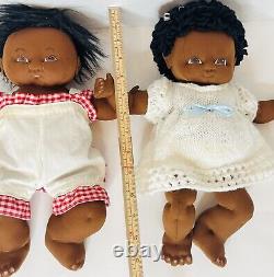 13 Black African American Handmade Cloth Rag Dolls Girl Folk Art Vintage