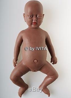 18'' African American Black Reborn Baby Doll Girl Newborn Lifelike Baby Toy Gift