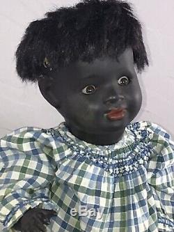 18 Antique German Bisque Head Black Doll K&W 134! Flirty Eyes