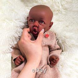 18 Floppy Silicone Reborn Doll Handmade Flexible African American Baby Girl