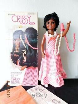 1974 AA TWIRLY BEADS CRISSY Doll Rare Hairdo Dangle African American Ideal MIB