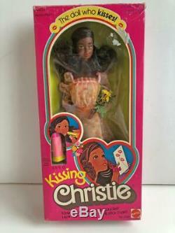 1978 Vintage Kissing Christie A A Barbie Doll NRFB 2955 Mattel with Lipstick NEW