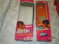1979-81-1ST-BLACK BARBIE & KEN-AFRICAN AMERICAN DOLLS W BOXES-MALIBU-VGC-VINTAGE