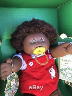 1983 Cabbage Patch African American Pacifier Fuzzy Glenn Fitz w Box CPK Clothes