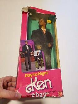 1984 Day-to-Night Barbie & Ken (Black/AA) #7945, 9018 lot of 2