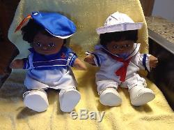 1985 Mattel MY CHILD African American Twin Dolls
