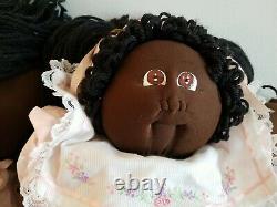 1986 CABBAGE PATCH KIDS 22 Little People Soft Sculpture TWINS, African American