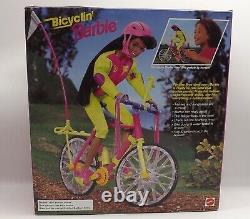 1990 12 Mattel African American Bicyclin' Barbie Pedals Herself Doll 11817