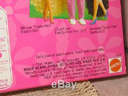 1991 Totally Hair Barbie Black African American Doll NIB w Dep Styling Gel