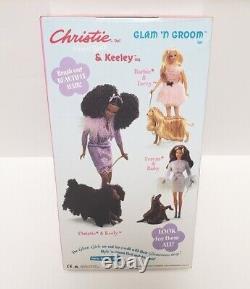 1999 Barbie Glam N Groom Set Christie And Keely Dog 26252 African American