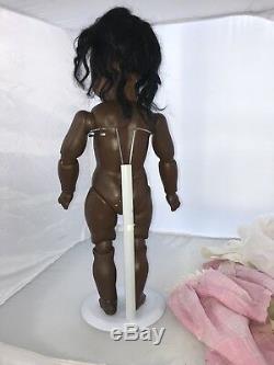 19 Antique German Bisque Head 237 Kestner Black Hilda Doll Rare Toddler Body