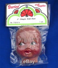 1 VTG DARICE 3 ETHNIC, AFRICAN AMERICAN CELLULOID DIMPLE DOLL MASK FACE, CRAFTS