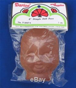 1 VTG DARICE 3 ETHNIC, AFRICAN AMERICAN CELLULOID DIMPLE DOLL MASK FACE, CRAFTS