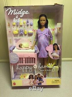 2002 Barbie Happy Family Pregnant Midge W Crib & Accessories -AA NRFB
