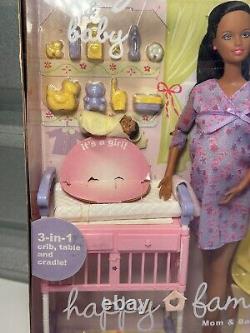 2002 Mattel Barbie Happy Family Pregnant Midge & Baby African American #56664
