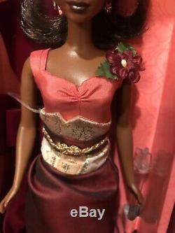 2003 Exotic Intrigue Barbie Doll African American Doll Burgundy Gown B9796 Avon