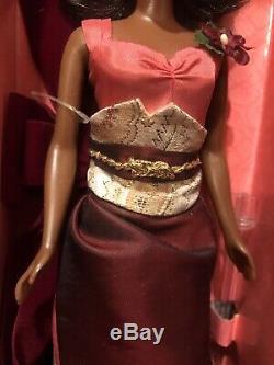 2003 Exotic Intrigue Barbie Doll African American Doll Burgundy Gown B9796 Avon