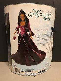2004 Holiday Barbie Doll African American AA Collector Red Burgundy Gown VG