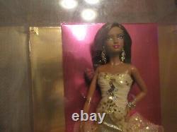 2008 Barbie 50th Anniversary Doll African American Gold Dress Mattel #N5860 NRFB