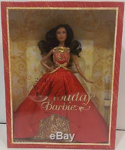 2014 Holiday Barbie Doll African American Collector Edition Christmas Gold/Red