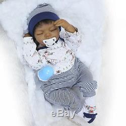 20'' African American Biracial Reborn Doll Newborn Lifelike Baby Boy Vinyl Doll