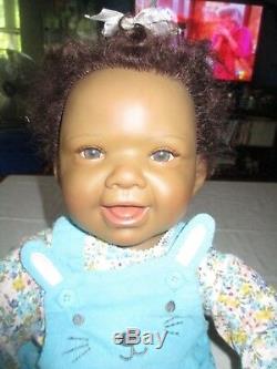 20'' Ashton Drake Waltraud Hanl Reborn Baby doll African American Floral