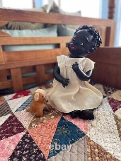 20 Black Baby Doll Antique Vintage Composition Artist TUTU Inspired by Leo Moss
