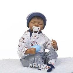 20 Black Reborn Baby Dolls Boys with Pacifier Realistic Afircan American Baibes
