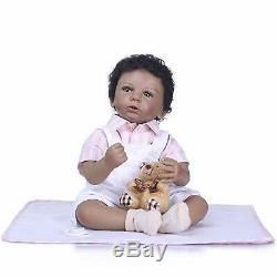 20 Ethnic Newborn Baby Boy African American Reborn Baby Dolls Biracial Silicone