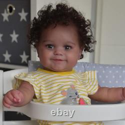 20inch Reborn Baby Girl Maddie Black Skin African American Baby Hand Rooted Hair