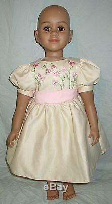22.5 My Twinn African American Doll in Dress Brown Eyes Needs Work & Hair! ASIS