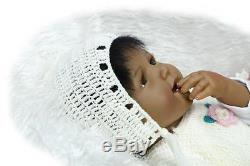 22 African American Silicone Vinyl Realistic Reborn Lifelike Newborn Baby Doll