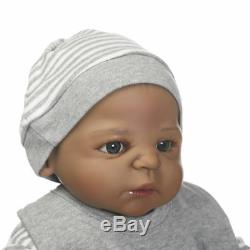 22 Black African American Reborn Baby Doll Boy Vinyl Silicone Baby Full Body