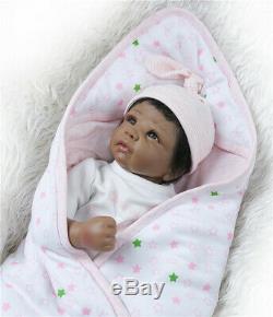 22'' Black Biracial Reborn Baby Doll Girl African American Realistic Xmas Gift