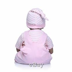 22 Black Reborn Baby Doll Biracial African American Toddler Pink Dress and Bear