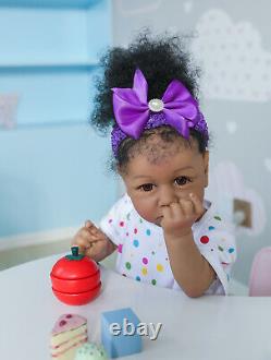 22 Black Reborn Baby Dolls Girl Lifelike Reborn Toddler Babies African American