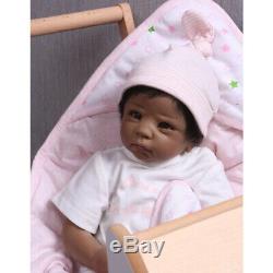 22'' Cute Biracial Reborn Baby Dolls Lifelike African American Baby Girl Doll