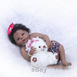 22 Reborn African American Doll Full Body Silicone Baby Dolls that looks Real