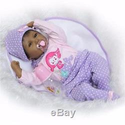 22 Reborn Baby Doll Black African American Silicone Vinyl Realistic Lifelike