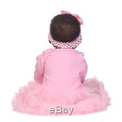22 Reborn Dolls Soft Body Newborn Girl Blac African American Baby Doll Newborn