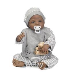 23 Biracial Reborn Full Body Silicone Doll African American Lifelike Baby Boy