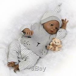 23 Black Reborn Baby Dolls Toddler Boy Full Body Silicone African American Doll