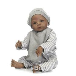 23 Black Reborn Baby Dolls Toddler Boy Full Body Silicone African American Doll