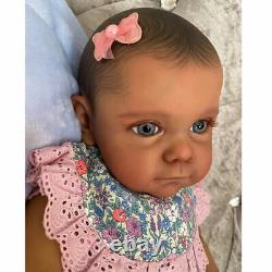 24 3D Black Skin Reborn Baby Doll Real Soft Vinyl Silicone Dolls Toddler Gifts
