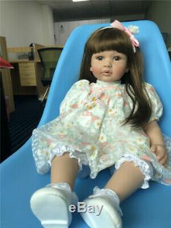 24in/60cm Reborn Baby Dolls Weighted Cloth Body Realistic Toddler Girl Real Size