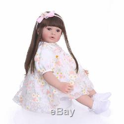 24in/60cm Reborn Baby Dolls Weighted Cloth Body Realistic Toddler Girl Real Size